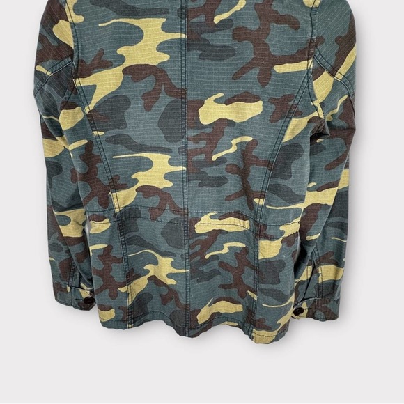 Madewell Outbound Camouflage Button Front Utility Jacket Olive Green Tan Brown - Picture 11 of 14